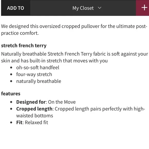 Lululemon All Yours Cropped Hoodie in Soleil - Picture 5 of 5